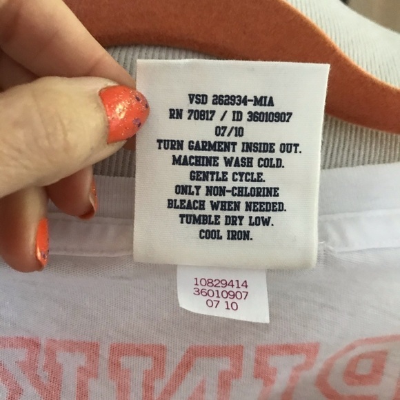 Victoria Secret: Womans Collegiate University of Miami  Long Sleeved T- Shirt XS - Picture 7 of 9